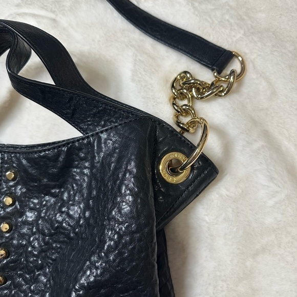 MICHAEL KORS Uptown Astor Black Leather Studded Grommet Shoulder Bag. - Picture 3 of 9